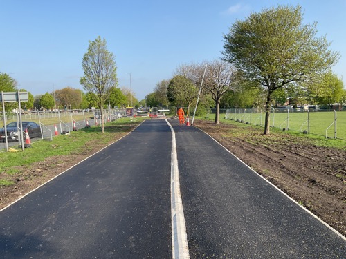 A picture of Maritime Corridor Phase 1 site progress in April 2025.