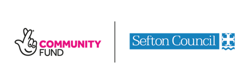 National Lottery Fund logo alongside Sefton Council logo