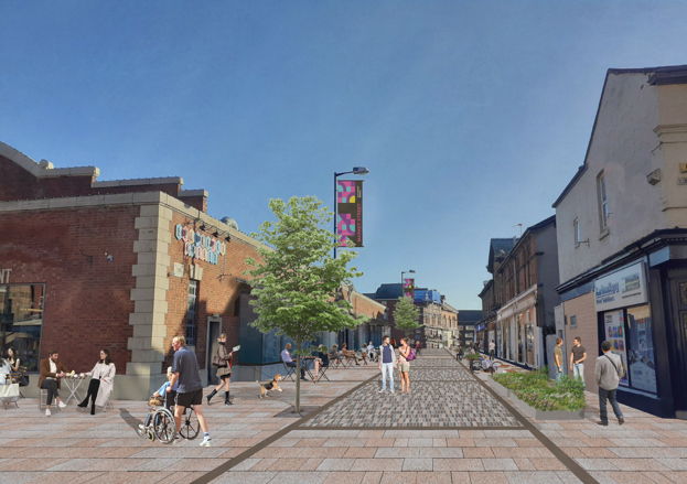 A visualisation of what Market Street will look like when construction is completed.