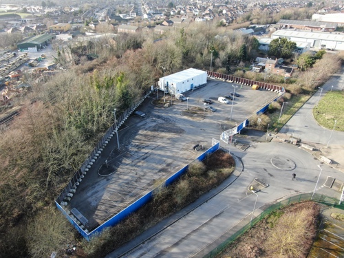 Picture of Southport Eastern Access site compound as construction begins.