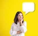 Woman with a speech bubble