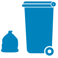 sack and wheelie bin