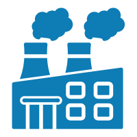 A factory producing waste materials