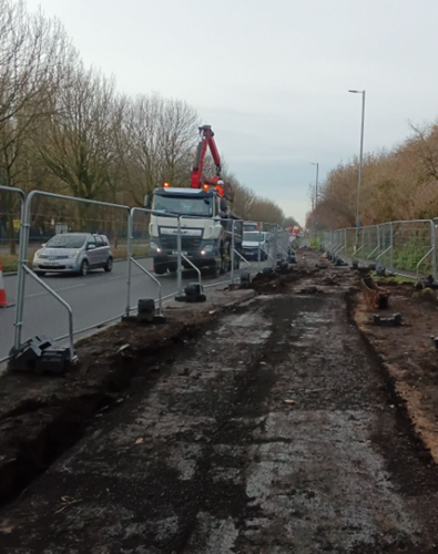 A picture of Maritime Corridor Phase 1 site progress in December 2024.