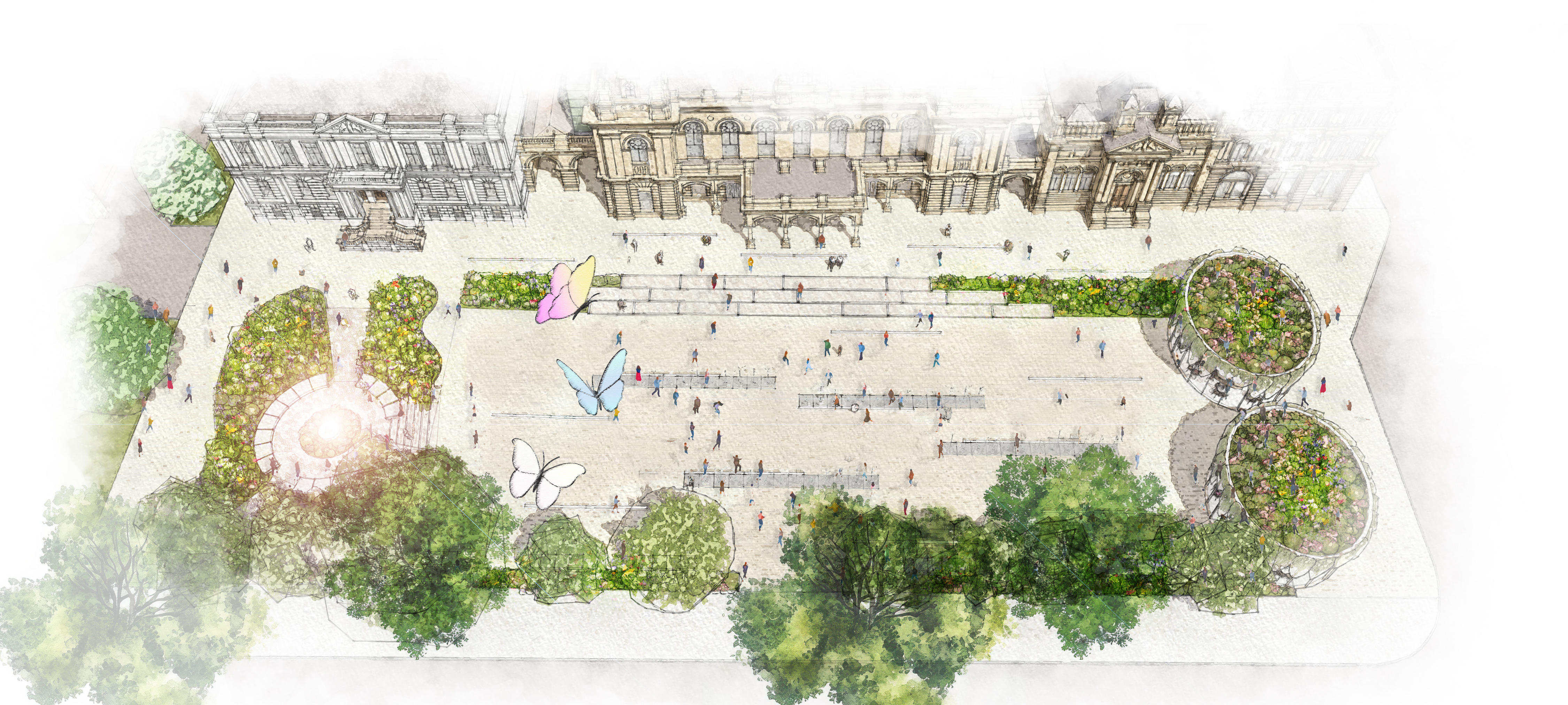 An artistic impression of how the space would look following the regeneration