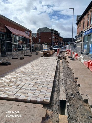 A picture of Les Transformations de Southport site progress in June 2025 - Market Street