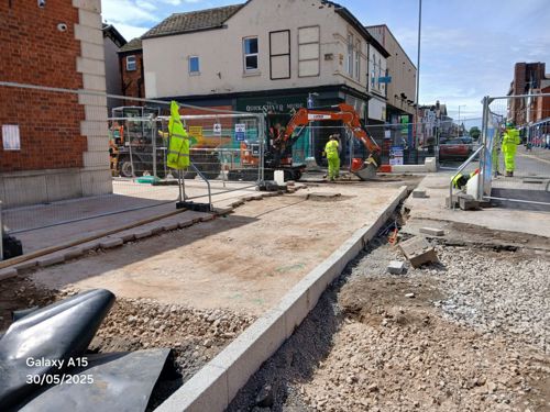 A picture of Les Transformations de Southport site progress in June 2025 - King Street