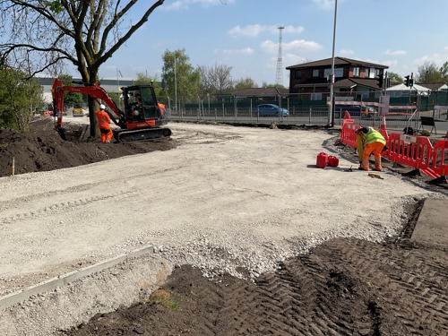 A picture of Maritime Corridor Phase 1 site progress in April 2025.